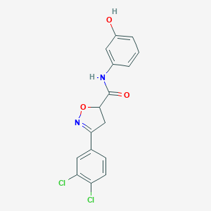 molecular formula C16H12Cl2N2O3 B318125 3-(3,4-dichlorophenyl)-N-(3-hydroxyphenyl)-4,5-dihydro-1,2-oxazole-5-carboxamide 
