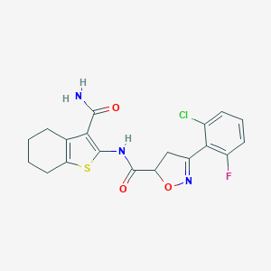 N-(3-carbamoyl-4,5,6,7-tetrahydro-1-benzothiophen-2-yl)-3-(2-chloro-6-fluorophenyl)-4,5-dihydro-1,2-oxazole-5-carboxamide