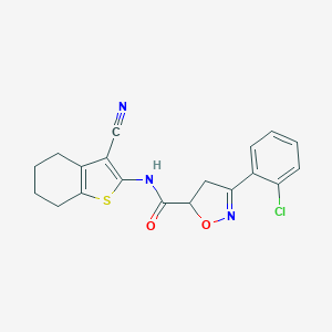 3-(2-chlorophenyl)-N-(3-cyano-4,5,6,7-tetrahydro-1-benzothiophen-2-yl)-4,5-dihydro-1,2-oxazole-5-carboxamide