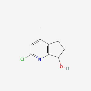 molecular formula C9H10ClNO B3181300 2-Chloro-4-methyl-6,7-dihydro-5H-cyclopenta[b]pyridine-7-ol CAS No. 745075-80-3