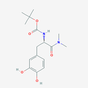 molecular formula C16H24N2O5 B3181306 (S)-tert-butyl 3-(3,4-Dihydroxyphenyl)-1-(dimethylamino)-1-oxopropan-2-ylcarbamate CAS No. 752251-02-8