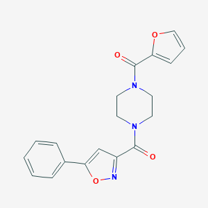 molecular formula C19H17N3O4 B318132 1-(2-Furoyl)-4-[(5-phenyl-3-isoxazolyl)carbonyl]piperazine 