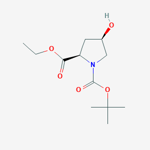 molecular formula C12H21NO5 B3181323 (4R)-4-Hydroxy-1-Boc-D-proline ethyl ester CAS No. 77450-00-1