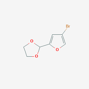 molecular formula C7H7BrO3 B3181423 2-(4-Bromofuran-2-yl)-1,3-dioxolane CAS No. 83953-42-8