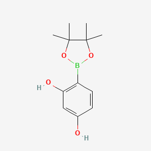 molecular formula C12H17BO4 B3181436 1,3-Benzenediol, 4-(4,4,5,5-tetramethyl-1,3,2-dioxaborolan-2-yl)- CAS No. 844501-21-9