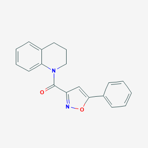 molecular formula C19H16N2O2 B318145 1-[(5-Phenyl-3-isoxazolyl)carbonyl]-1,2,3,4-tetrahydroquinoline 