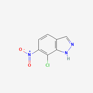 molecular formula C7H4ClN3O2 B3181467 1H-Indazole, 7-chloro-6-nitro- CAS No. 858227-32-4