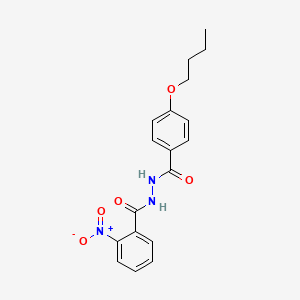 molecular formula C18H19N3O5 B3181498 N'-(4-butoxybenzoyl)-2-nitrobenzohydrazide CAS No. 876361-72-7