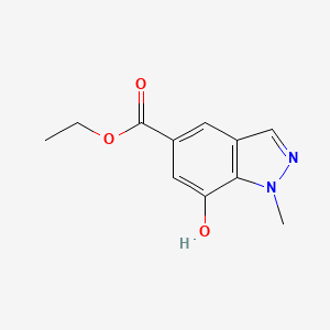 molecular formula C11H12N2O3 B3181511 Ethyl 7-hydroxy-1-methyl-1H-indazole-5-carboxylate CAS No. 894779-27-2