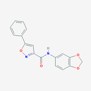 molecular formula C17H12N2O4 B318164 N-(1,3-benzodioxol-5-yl)-5-phenyl-1,2-oxazole-3-carboxamide 