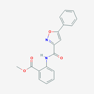 molecular formula C18H14N2O4 B318168 Methyl 2-{[(5-phenyl-3-isoxazolyl)carbonyl]amino}benzoate 