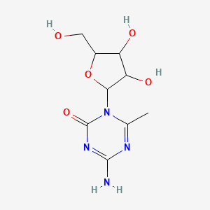molecular formula C9H14N4O5 B3181696 4-Amino-1-[3,4-dihydroxy-5-(hydroxymethyl)oxolan-2-yl]-6-methyl-1,3,5-triazin-2-one CAS No. 105330-94-7