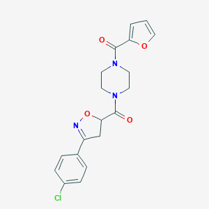 molecular formula C19H18ClN3O4 B318174 [3-(4-Chlorophenyl)-4,5-dihydro-5-isoxazolyl][4-(2-furylcarbonyl)piperazino]methanone 