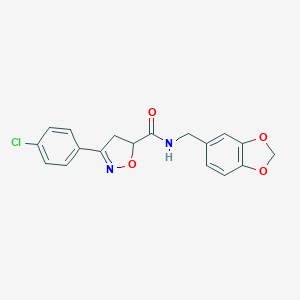 N-(1,3-benzodioxol-5-ylmethyl)-3-(4-chlorophenyl)-4,5-dihydro-1,2-oxazole-5-carboxamide