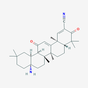 molecular formula C30H42N2O2 B3181756 28-Noroleana-1,9(11)-diene-2-carbonitrile,17-amino-3,12-dioxo- CAS No. 1192123-13-9