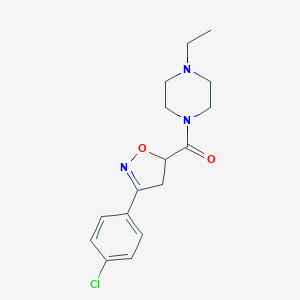 molecular formula C16H20ClN3O2 B318176 [3-(4-Chlorophenyl)-4,5-dihydro-1,2-oxazol-5-yl]-(4-ethylpiperazin-1-yl)methanone 