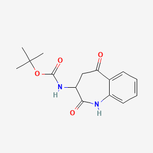 molecular formula C15H18N2O4 B3181770 3-t-butyloxycarbonylamino-3,4-dihydro-1H-1-benzazepine-2,5-dione CAS No. 1227261-70-2