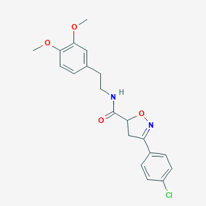 molecular formula C20H21ClN2O4 B318178 3-(4-chlorophenyl)-N-[2-(3,4-dimethoxyphenyl)ethyl]-4,5-dihydro-1,2-oxazole-5-carboxamide 