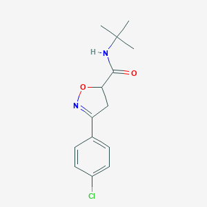 molecular formula C14H17ClN2O2 B318179 N-tert-butyl-3-(4-chlorophenyl)-4,5-dihydro-1,2-oxazole-5-carboxamide 