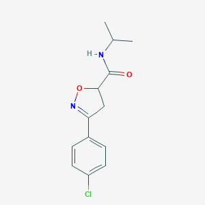 molecular formula C13H15ClN2O2 B318180 3-(4-chlorophenyl)-N-isopropyl-4,5-dihydro-5-isoxazolecarboxamide 