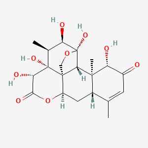 molecular formula C20H26O9 B3181808 Picras-3-ene-2,16-dione, 11,20-epoxy-1,11,12,14,15-pentahydroxy-, (1beta,11beta,12alpha,15beta)- CAS No. 129587-06-0
