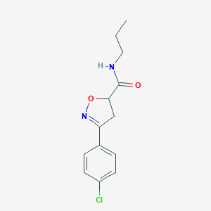 molecular formula C13H15ClN2O2 B318181 3-(4-chlorophenyl)-N-propyl-4,5-dihydro-1,2-oxazole-5-carboxamide 