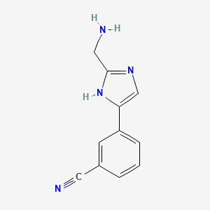 molecular formula C11H10N4 B3181824 3-(2-(氨甲基)-1H-咪唑-5-基)苯甲腈 CAS No. 1342554-13-5