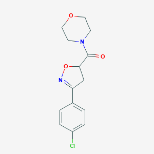 molecular formula C14H15ClN2O3 B318183 4-{[3-(4-Chlorophenyl)-4,5-dihydro-5-isoxazolyl]carbonyl}morpholine 