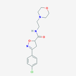 molecular formula C16H20ClN3O3 B318185 3-(4-chlorophenyl)-N-(2-morpholin-4-ylethyl)-4,5-dihydroisoxazole-5-carboxamide 