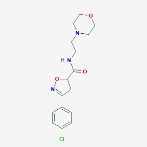 molecular formula C16H20ClN3O3 B318185 3-(4-chlorophenyl)-N-[2-(4-morpholinyl)ethyl]-4,5-dihydro-5-isoxazolecarboxamide 