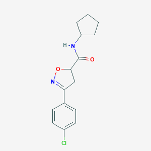 3-(4-chlorophenyl)-N-cyclopentyl-4,5-dihydro-1,2-oxazole-5-carboxamide