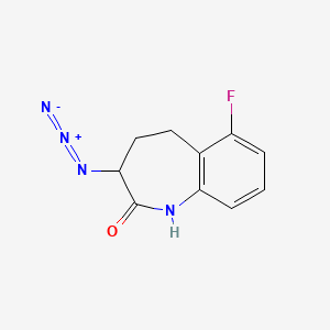 molecular formula C10H9FN4O B3181890 3-Azido-6-fluoro-1,3,4,5-tetrahydro-2H-1-benzazepin-2-one CAS No. 145485-60-5