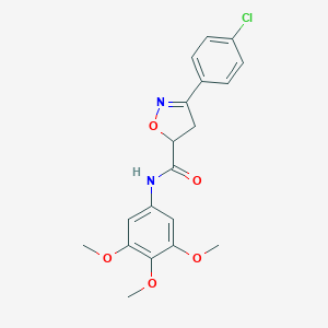 molecular formula C19H19ClN2O5 B318190 3-(4-chlorophenyl)-N-(3,4,5-trimethoxyphenyl)-4,5-dihydro-1,2-oxazole-5-carboxamide 