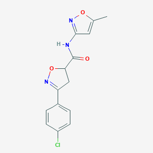molecular formula C14H12ClN3O3 B318191 3-(4-chlorophenyl)-N-(5-methylisoxazol-3-yl)-4,5-dihydroisoxazole-5-carboxamide 