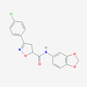 N-(1,3-benzodioxol-5-yl)-3-(4-chlorophenyl)-4,5-dihydro-1,2-oxazole-5-carboxamide