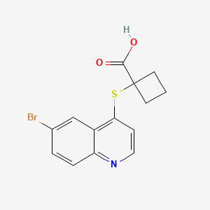 molecular formula C14H12BrNO2S B3181943 1-((6-Bromoquinolin-4-yl)thio)cyclobutane-1-carboxylic acid CAS No. 1638327-48-6