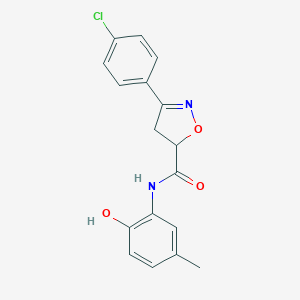 3-(4-chlorophenyl)-N-(2-hydroxy-5-methylphenyl)-4,5-dihydro-1,2-oxazole-5-carboxamide