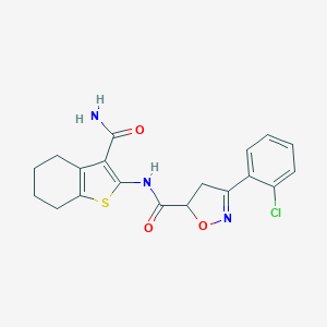 N-(3-carbamoyl-4,5,6,7-tetrahydro-1-benzothiophen-2-yl)-3-(2-chlorophenyl)-4,5-dihydro-1,2-oxazole-5-carboxamide