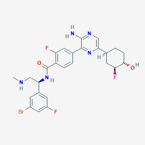 molecular formula C26H27BrF3N5O2 B3181976 Rineterkib CAS No. 1715025-32-3