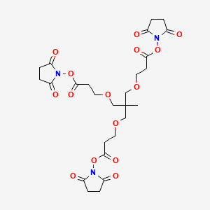 molecular formula C26H33N3O15 B3181997 m-C-tri(CH2-PEG1-NHS ester) CAS No. 173414-89-6