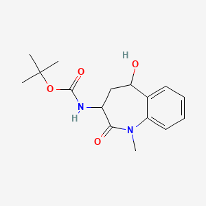 molecular formula C16H22N2O4 B3182000 tert-Butyl (5-hydroxy-1-methyl-2-oxo-2,3,4,5-tetrahydro-1H-benzo[b]azepin-3-yl)carbamate CAS No. 175712-63-7