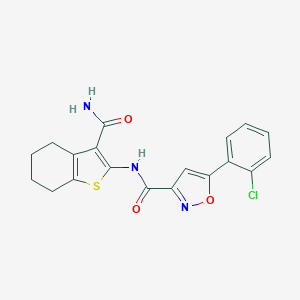 molecular formula C19H16ClN3O3S B318201 N-(3-carbamoyl-4,5,6,7-tetrahydro-1-benzothiophen-2-yl)-5-(2-chlorophenyl)-1,2-oxazole-3-carboxamide 