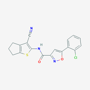 5-(2-chlorophenyl)-N-(3-cyano-5,6-dihydro-4H-cyclopenta[b]thiophen-2-yl)-1,2-oxazole-3-carboxamide