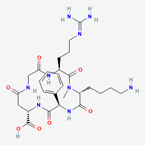 molecular formula C27H41N9O7 B3182023 c(phg-isoDGR-(NMe)k) CAS No. 1844830-65-4