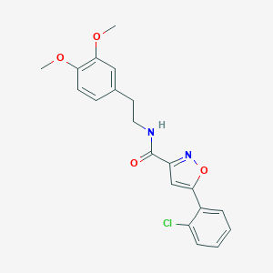 molecular formula C20H19ClN2O4 B318204 5-(2-chlorophenyl)-N-[2-(3,4-dimethoxyphenyl)ethyl]-1,2-oxazole-3-carboxamide 