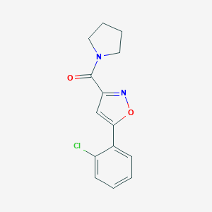 molecular formula C14H13ClN2O2 B318205 [5-(2-Chloro-phenyl)-isoxazol-3-yl]-pyrrolidin-1-yl-methanone 