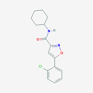 molecular formula C16H17ClN2O2 B318206 5-(2-chlorophenyl)-N-cyclohexyl-3-isoxazolecarboxamide 