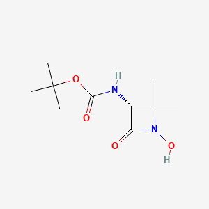 molecular formula C10H18N2O4 B3182068 (R)-tert-Butyl (1-hydroxy-2,2-dimethyl-4-oxoazetidin-3-yl)carbamate CAS No. 2007909-12-6
