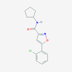 molecular formula C15H15ClN2O2 B318208 5-(2-chlorophenyl)-N-cyclopentyl-1,2-oxazole-3-carboxamide 