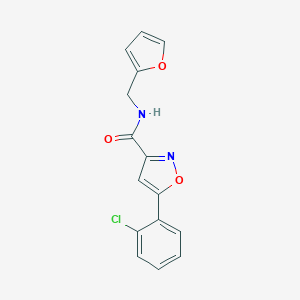 molecular formula C15H11ClN2O3 B318209 5-(2-chlorophenyl)-N-(2-furylmethyl)-3-isoxazolecarboxamide 